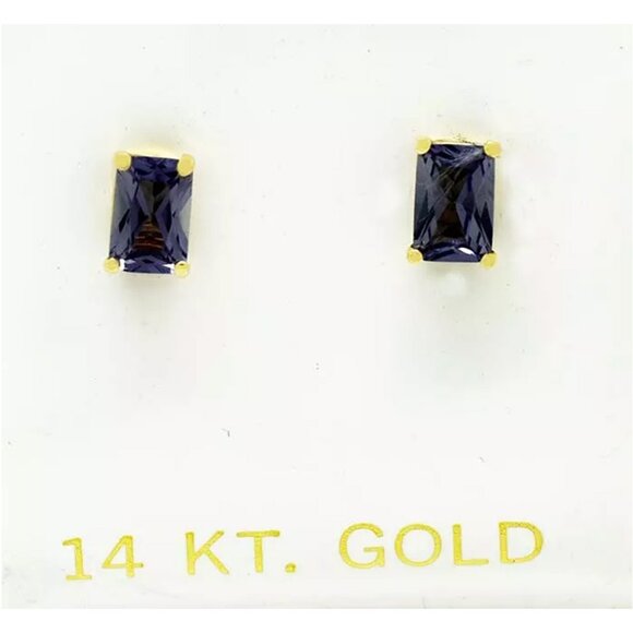 Created 1.44 Cts AAA Alexandrite Stud Earrings 14k Gold